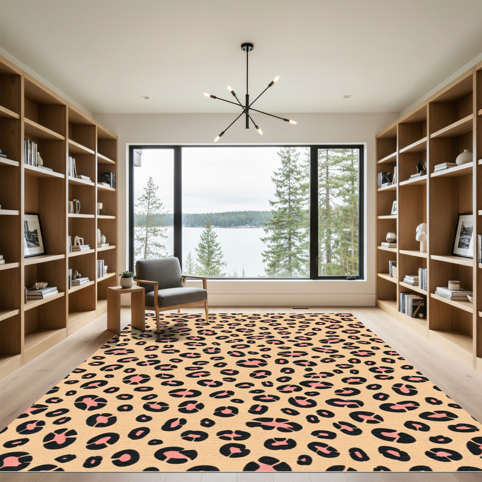 Peachy Pink Leopard Spots Rug