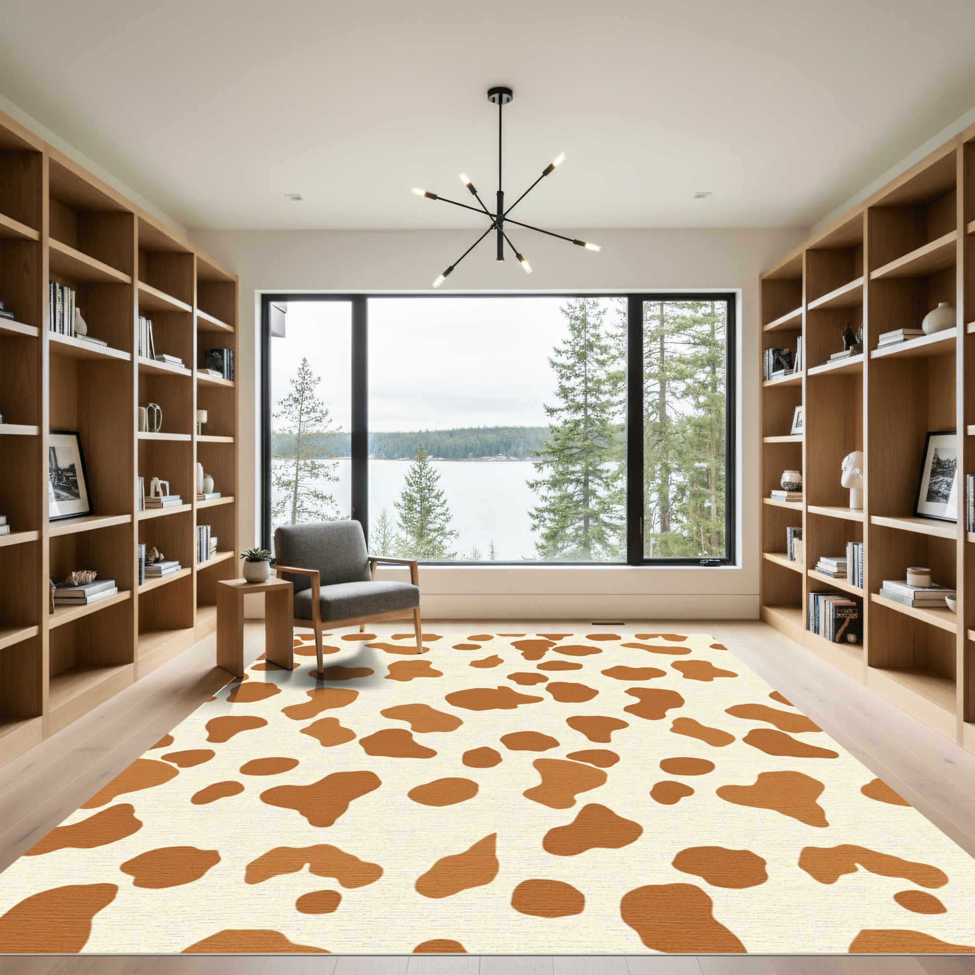 Brown Spots on Cream Background Rug