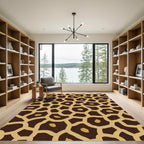 Brown Tan Giraffe Spot Texture Rug