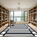 Monochromatic Modern Rectangular Grid Rug