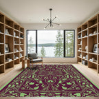 Plum Vine Scrollwork Botanical Rug