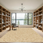 Earthy Tan Organic Wavy Texture Rug