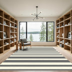Classic Gray Cream Stripe Rug