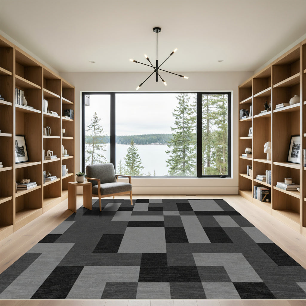 Monochromatic Geometric Block Composition Rug