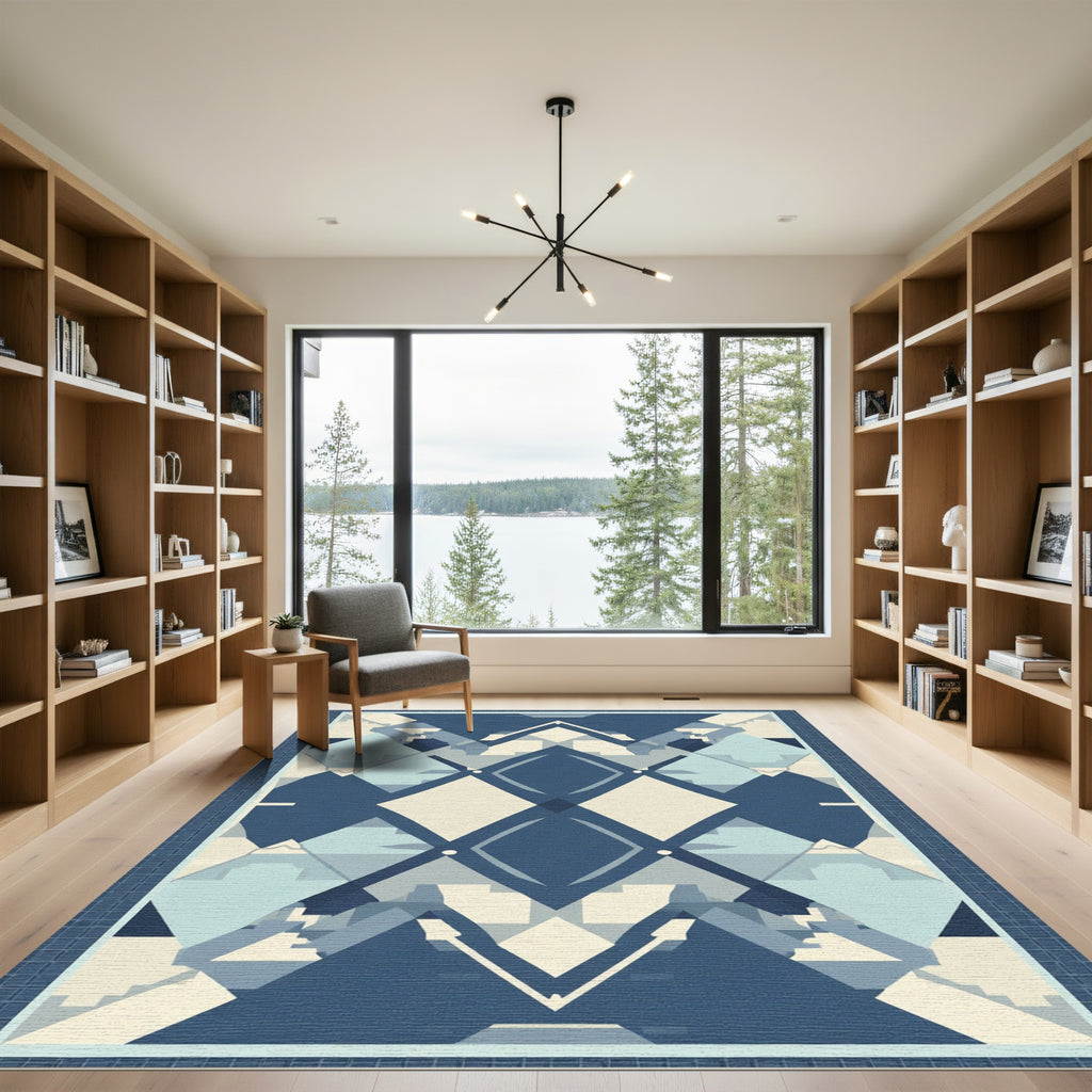 Geometric Diamond Mid Century Rug
