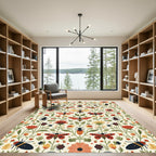 Whimsical Insect Garden Floral Arrangement Rug