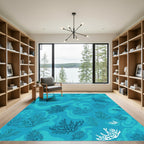 Oceanic Coral Wave Medallion Rug