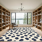 Navy Bone Abstract Scatter Rug