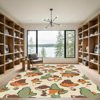 Earthy Camouflage Abstract Shapes Rug