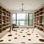 Cream Brown Polka Dot Scatter Rug