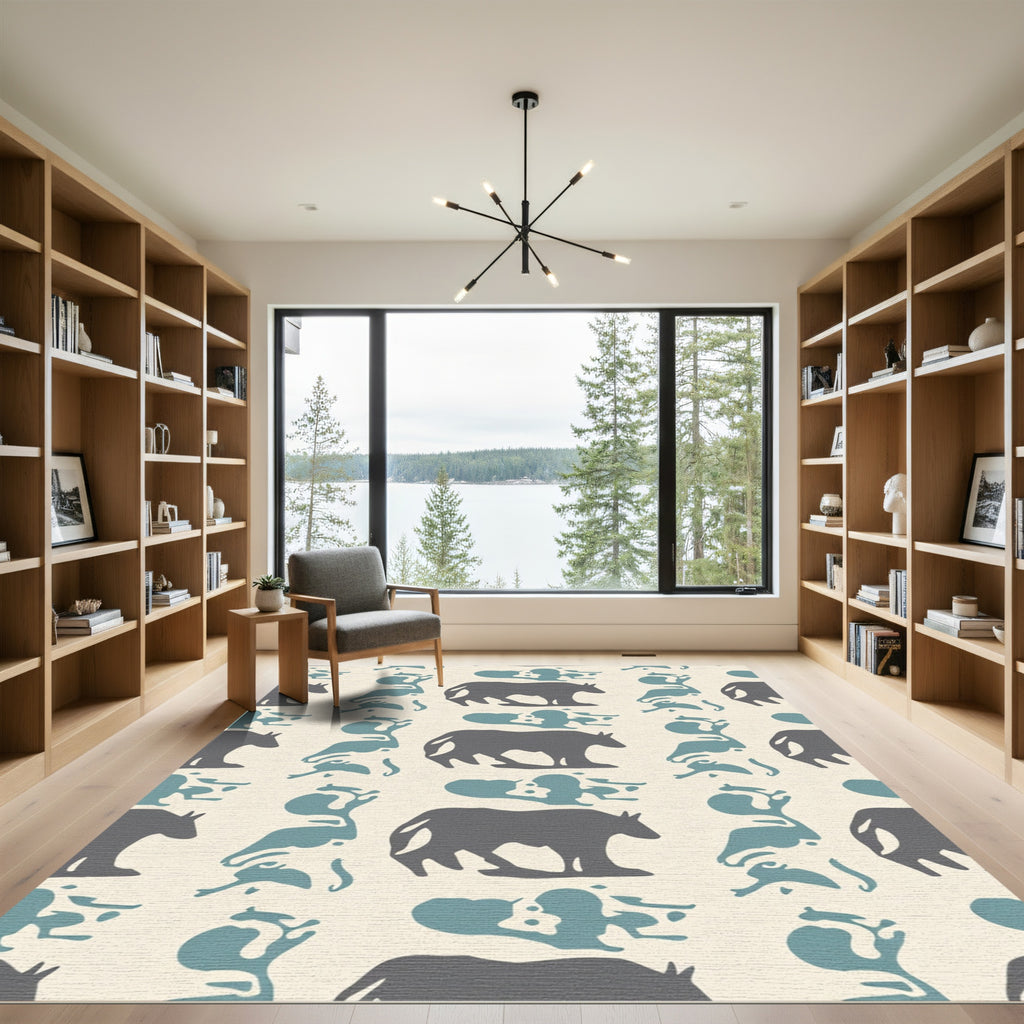 Minimalist gray animal abstract Rug