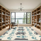 Minimalist gray animal abstract Rug
