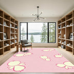 Sweet Yellow Bird Pink Scatter Rug