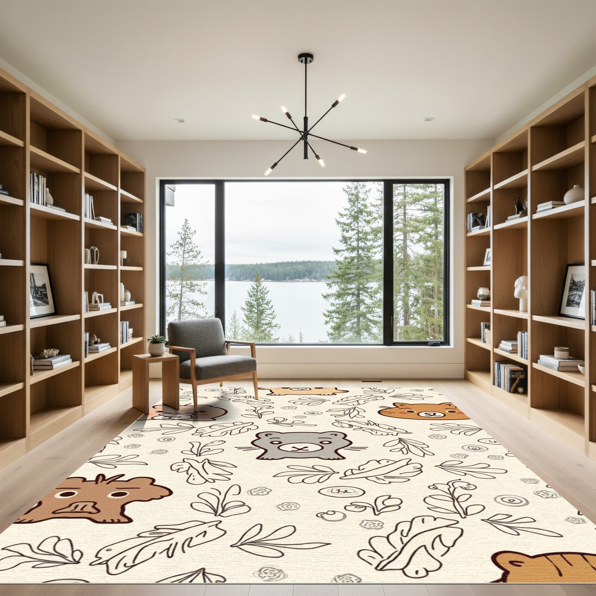 Whimsical Bear Whiskers Botanical Garden Rug