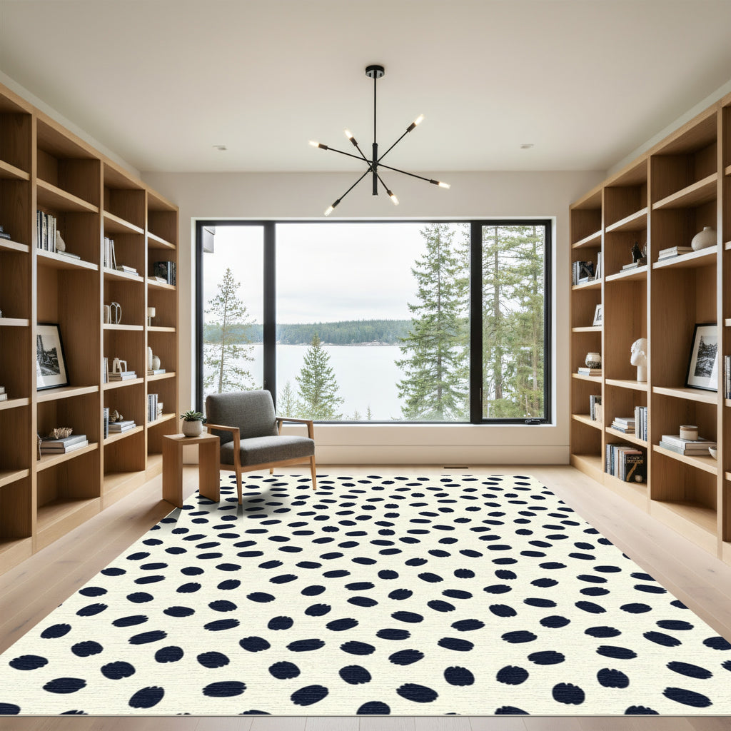 Dark Blue Dot Field Rug