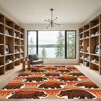 Brown Bears With Red Noses Fire Rug