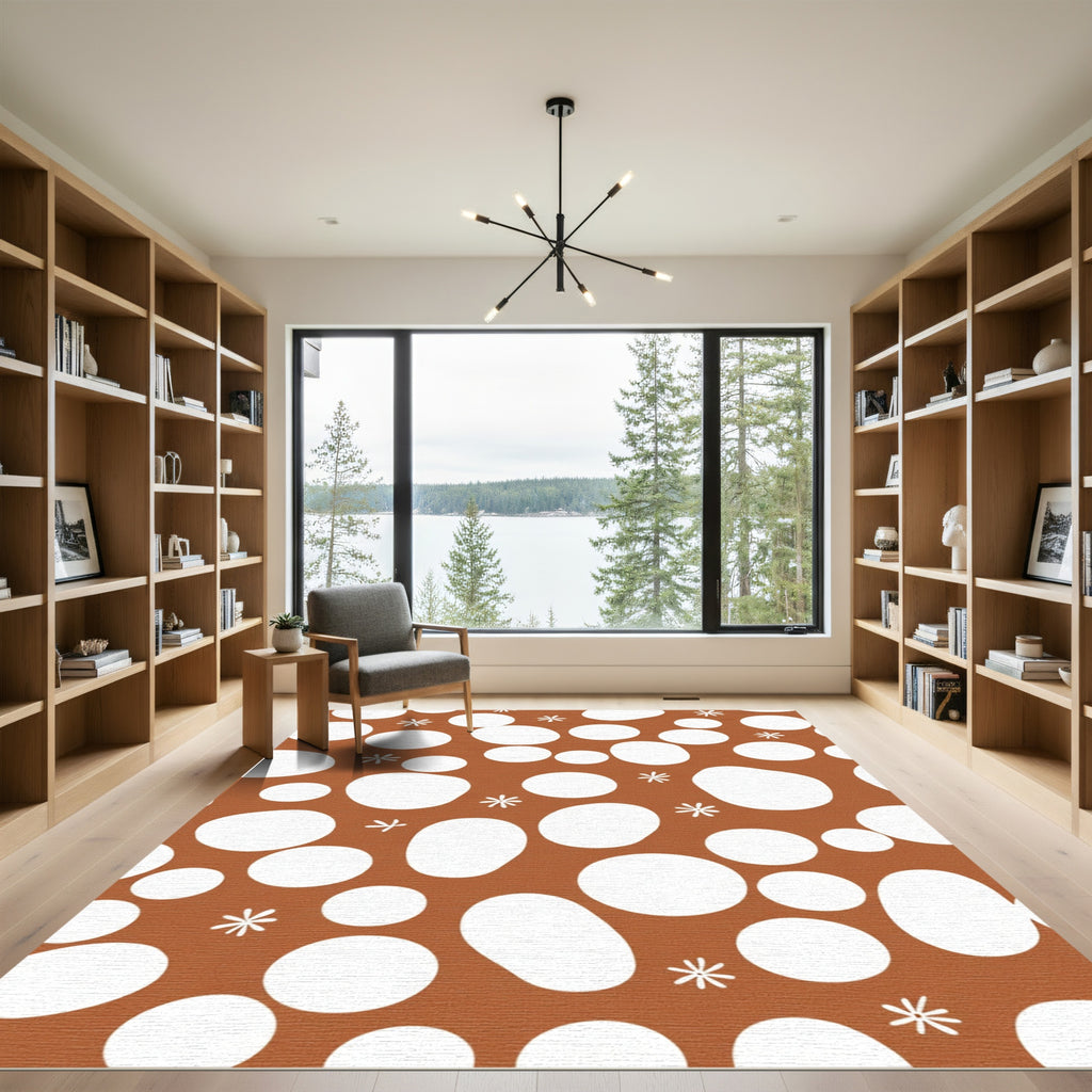 Terra Cotta White Dot Sprinkle Rug