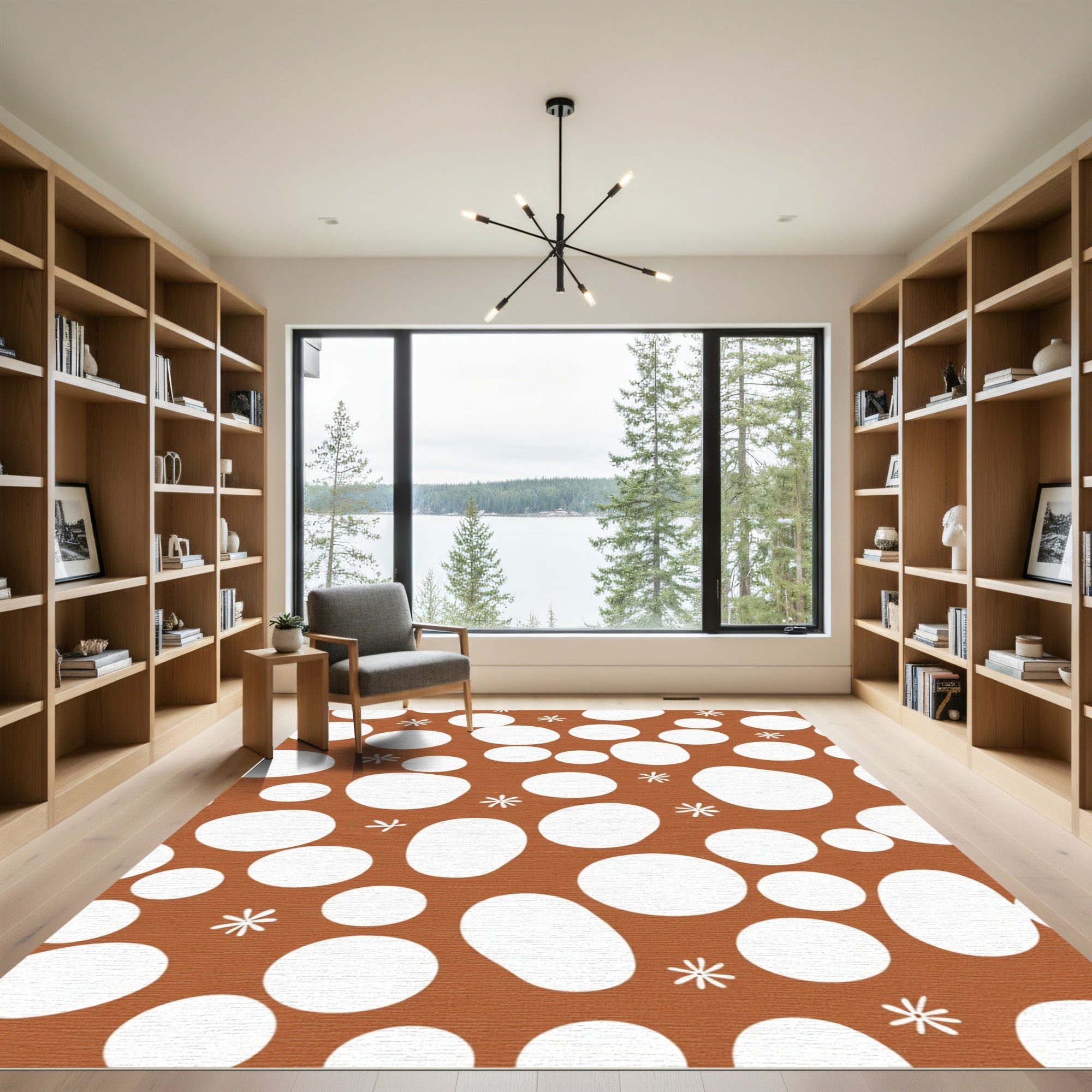 Terra Cotta White Dot Sprinkle Rug