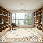 Cream Daisy Filigree Border Rug