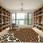 Brown Black Cream Spots Animal Print Rug