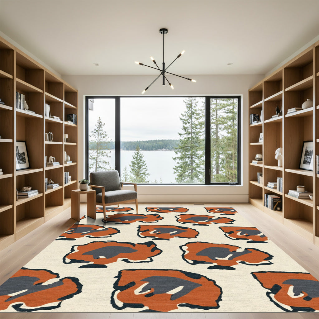Terracotta Animal Spots Organic Shapes Rug