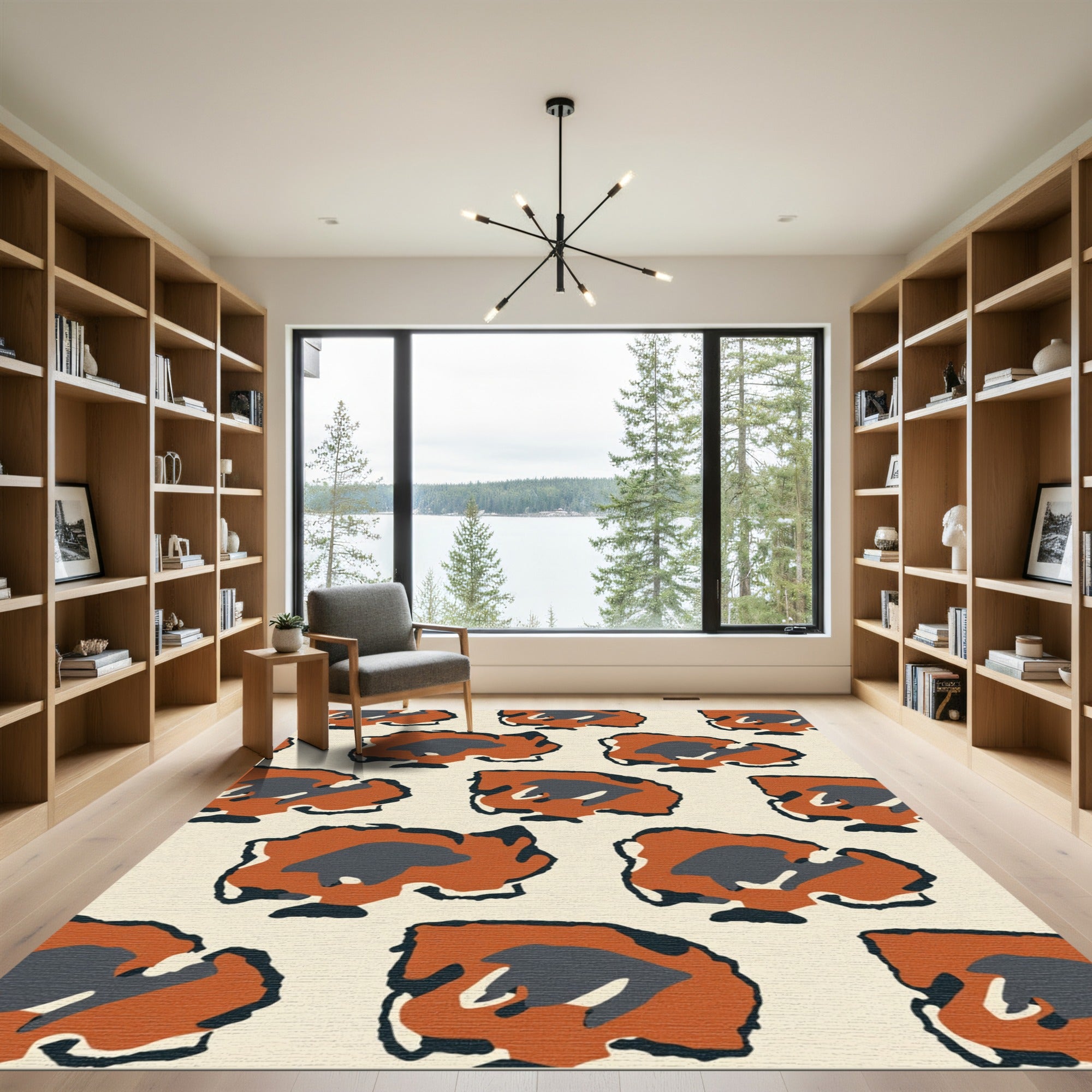 Terracotta Animal Spots Organic Shapes Rug