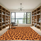 Bold Orange Leopard Spots Rug