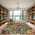 Earthy Abstract Floral Harmony Rug