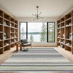 Minimalist Ivory Black Stripe Rug