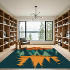 Crimson Peaks Evergreen Forest Vista Rug