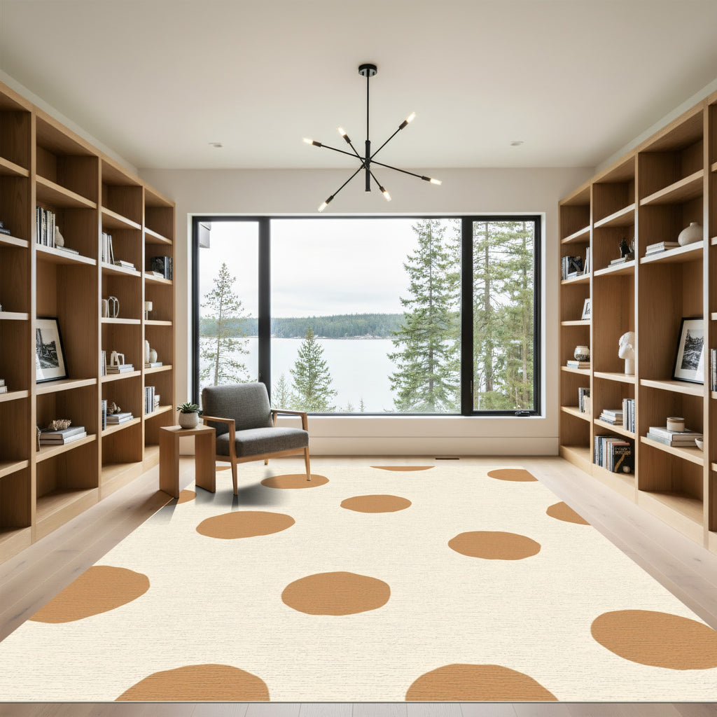 Caramel Polka Dot Composition Rug