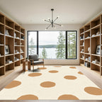 Caramel Polka Dot Composition Rug