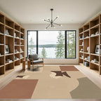 Earthy Abstract Organic Shape Composition Rug