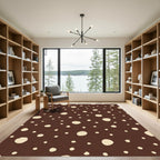 Rich Brown Cream Polka Dot Scatter Rug