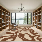 Earthy Brown Swirl Organic Flow Rug