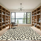 Classic Yellow Black Leopard Arrangement Rug
