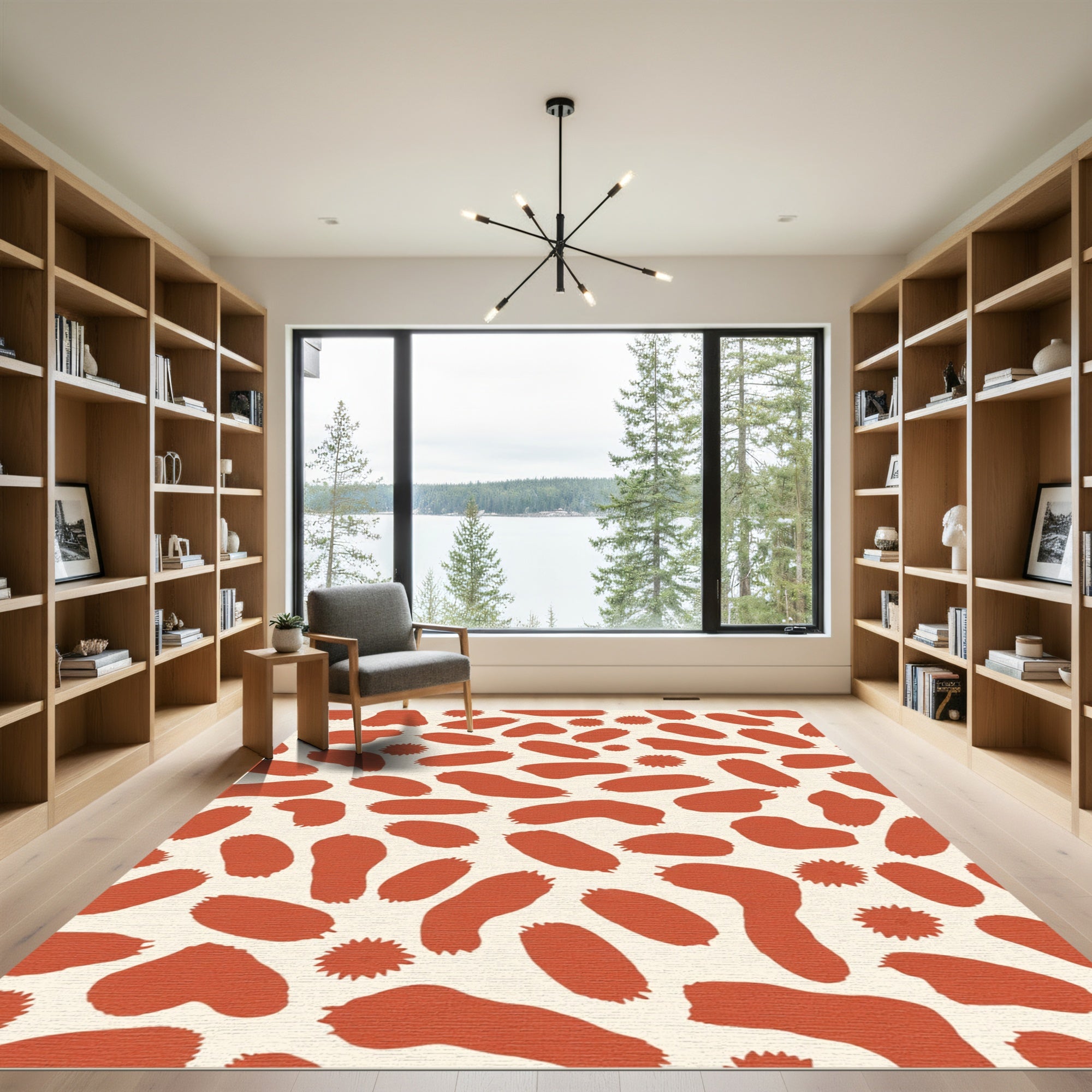 Terracotta Splash Organic Shapes Rug