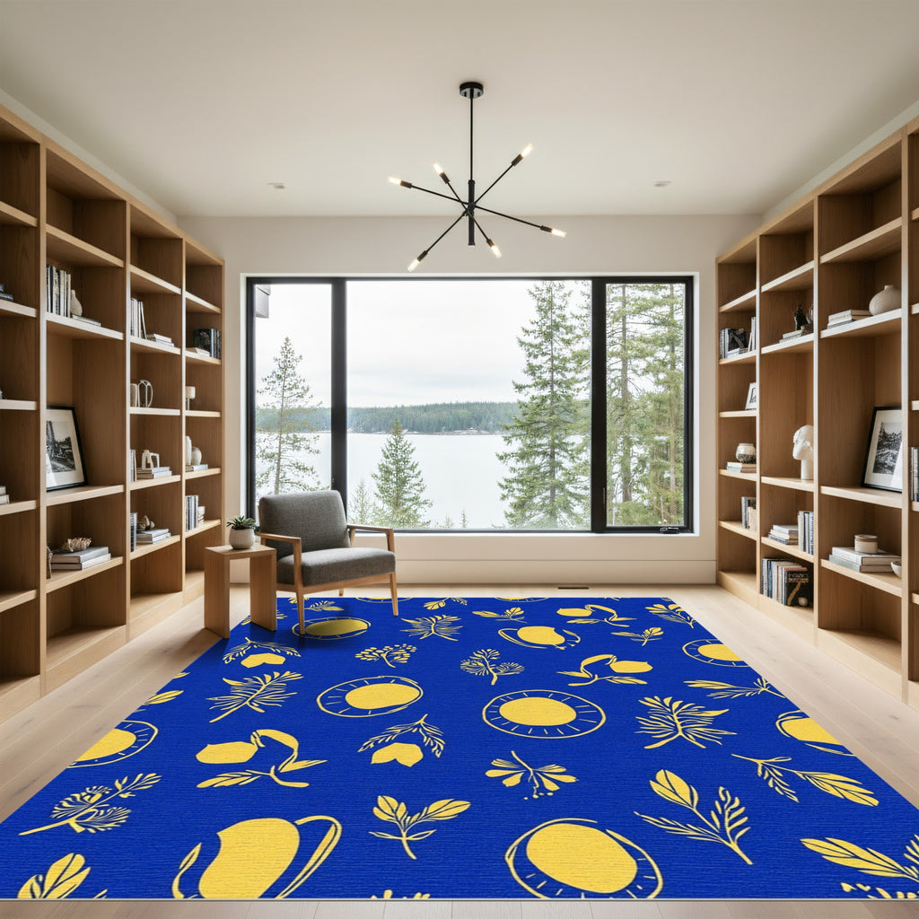 Gold Tropical Fruit Branches Rug