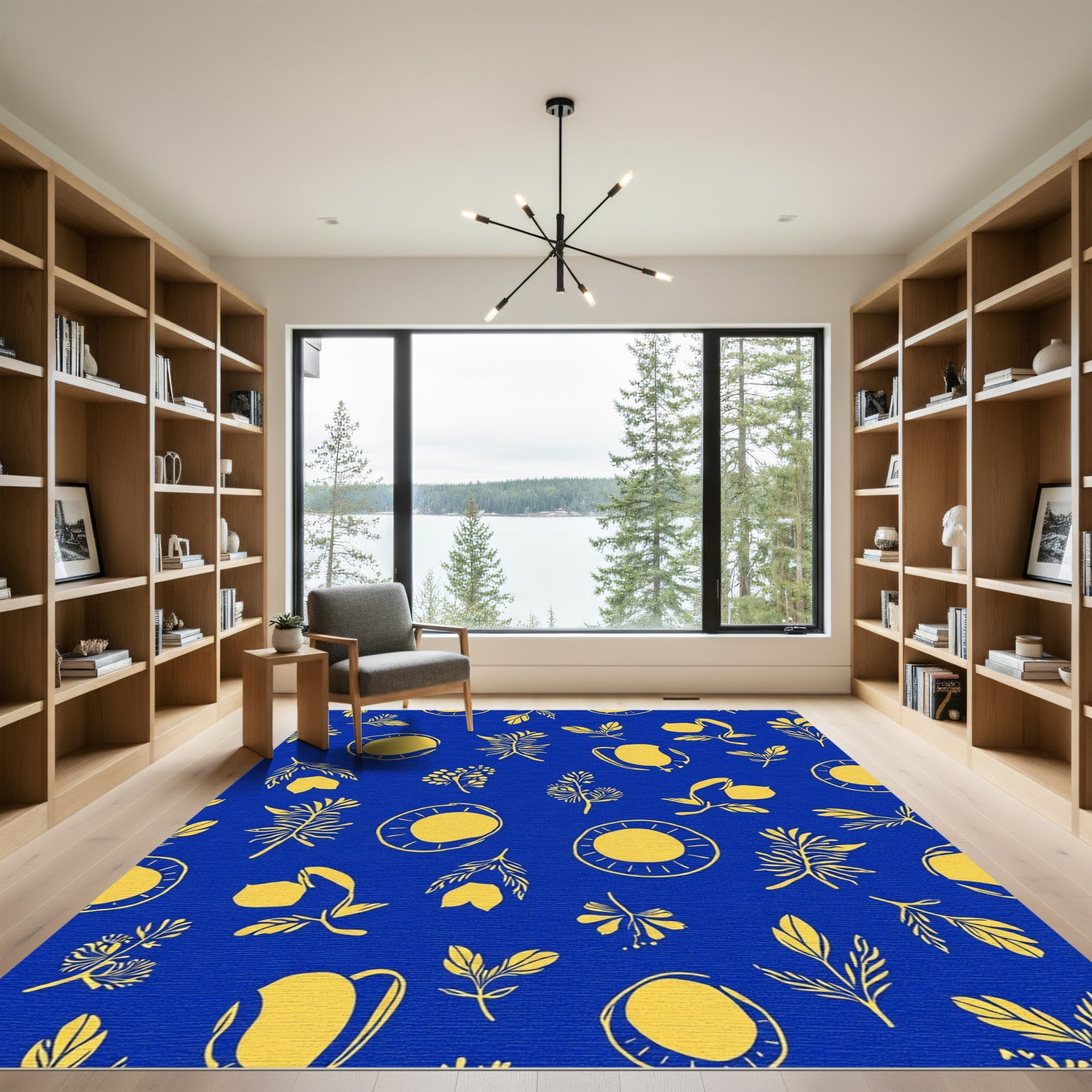 Gold Tropical Fruit Branches Rug