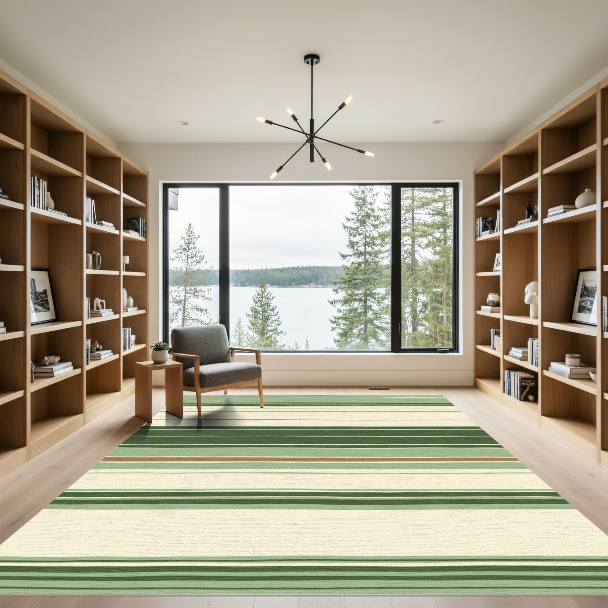 Earthy Tones Wide Horizontal Stripe Rug