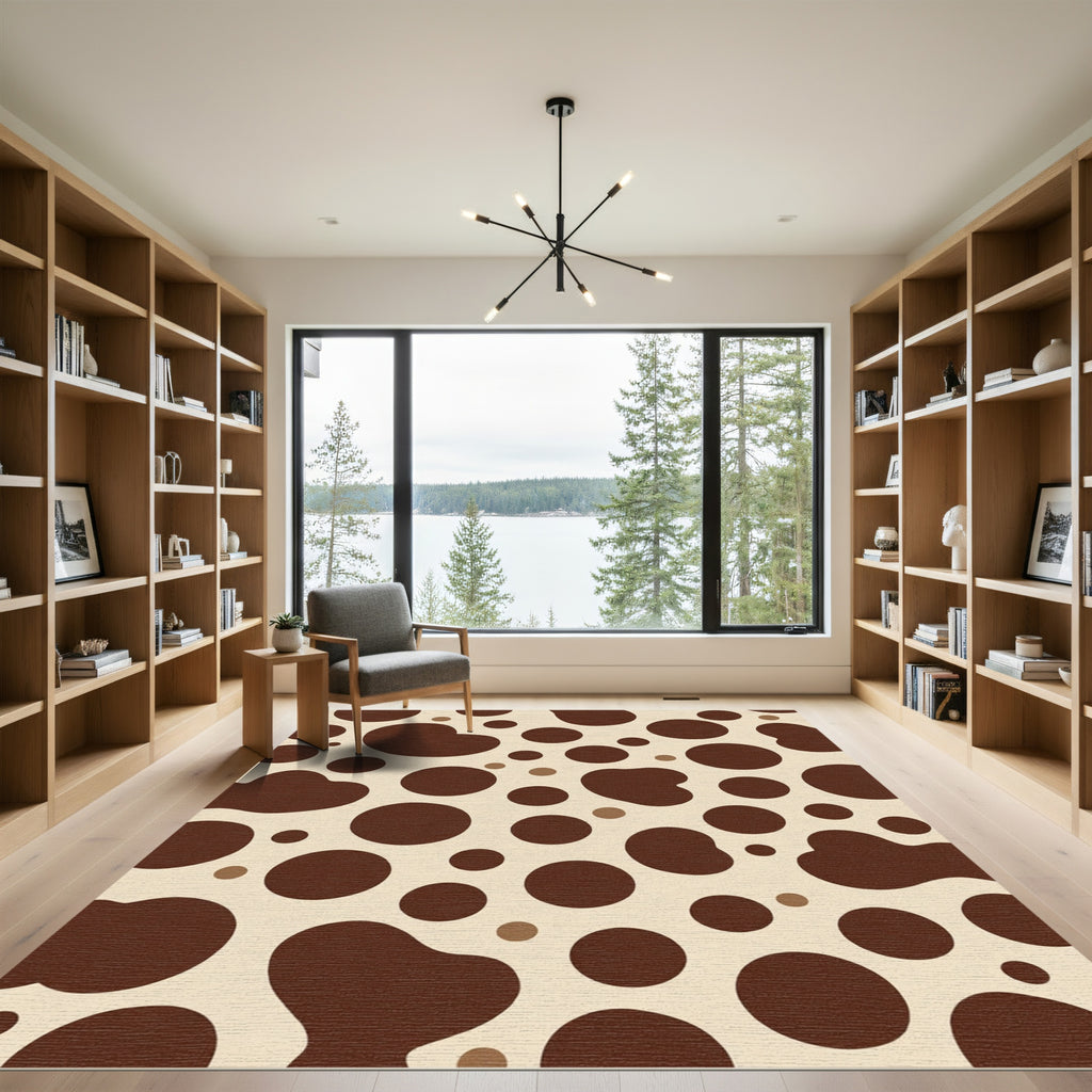 Brown Cream Spotted Organic Rug