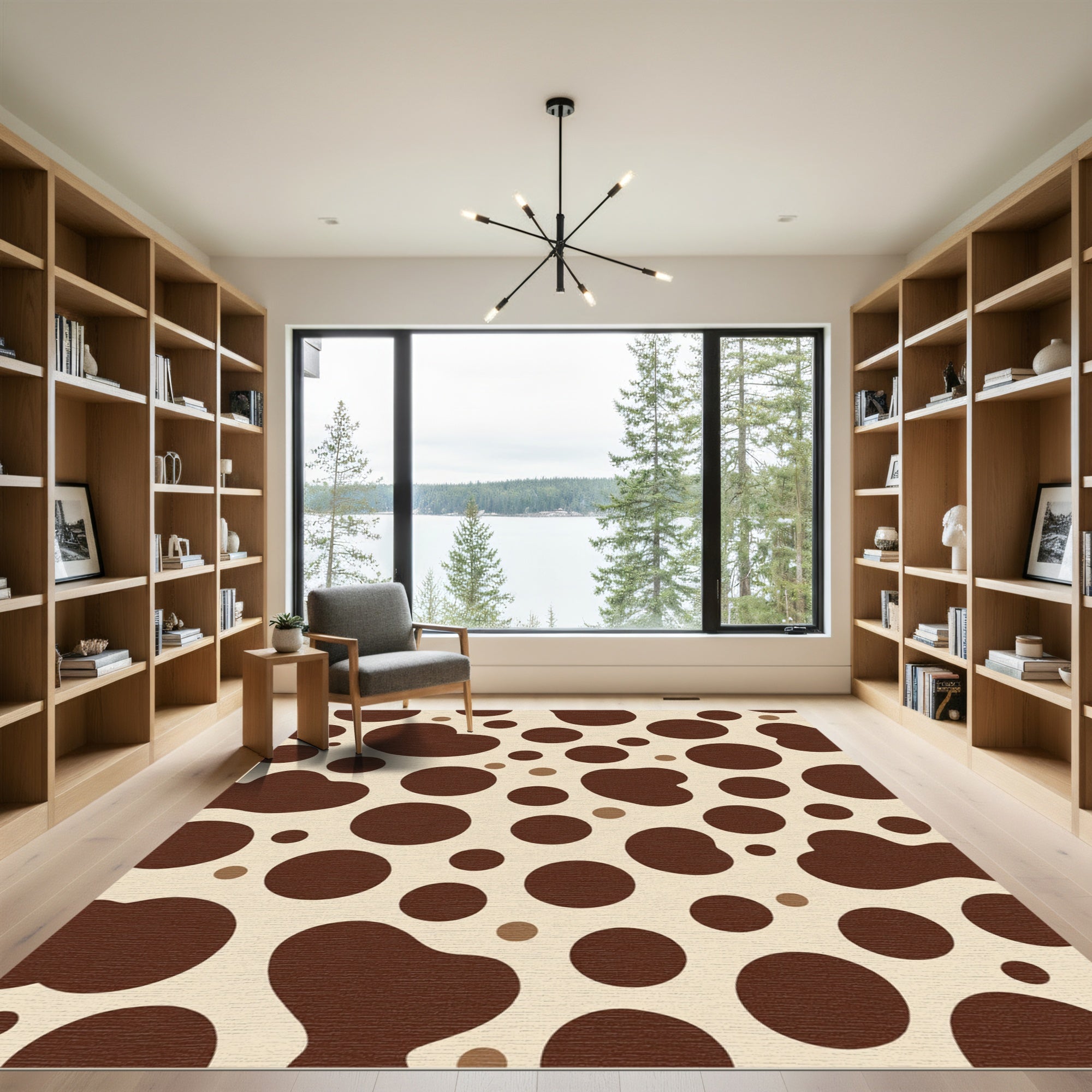 Brown Cream Spotted Organic Rug