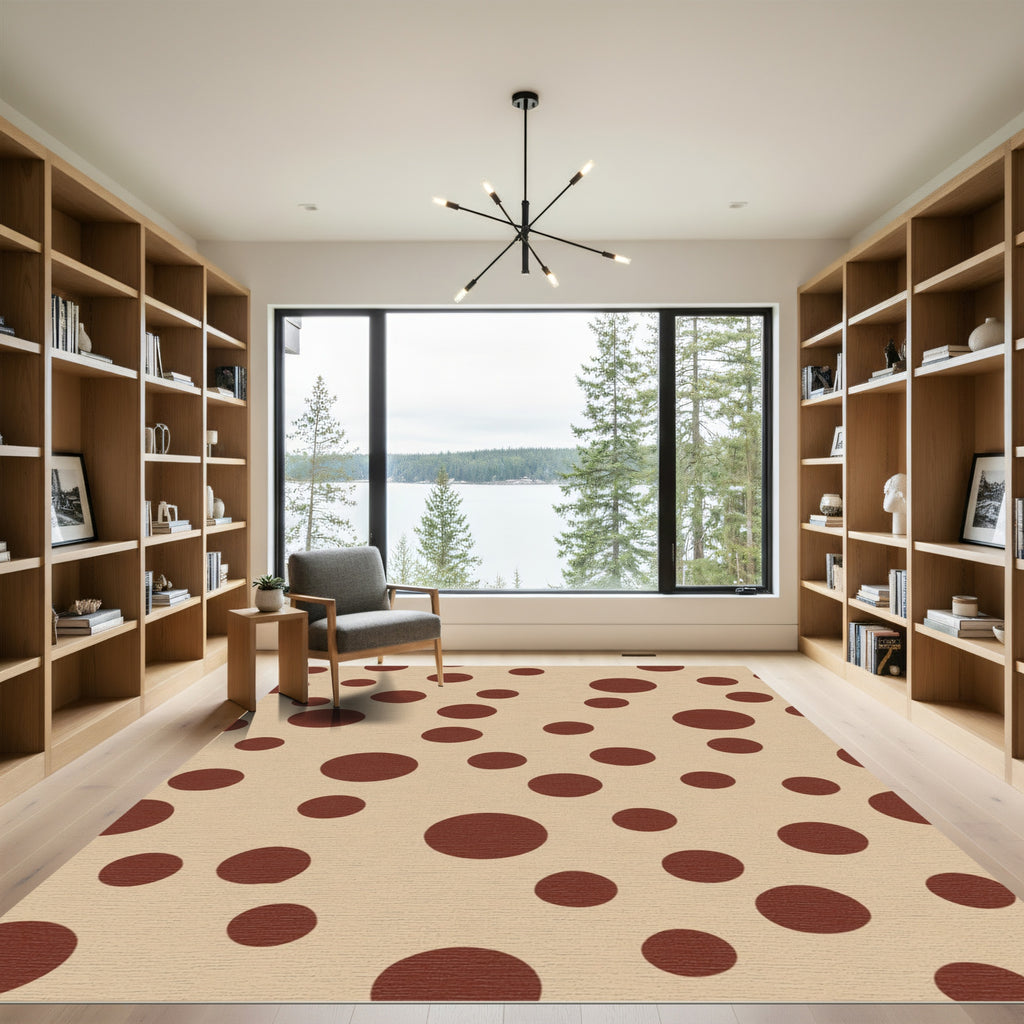 Brown Polka Dot Scatter Rug