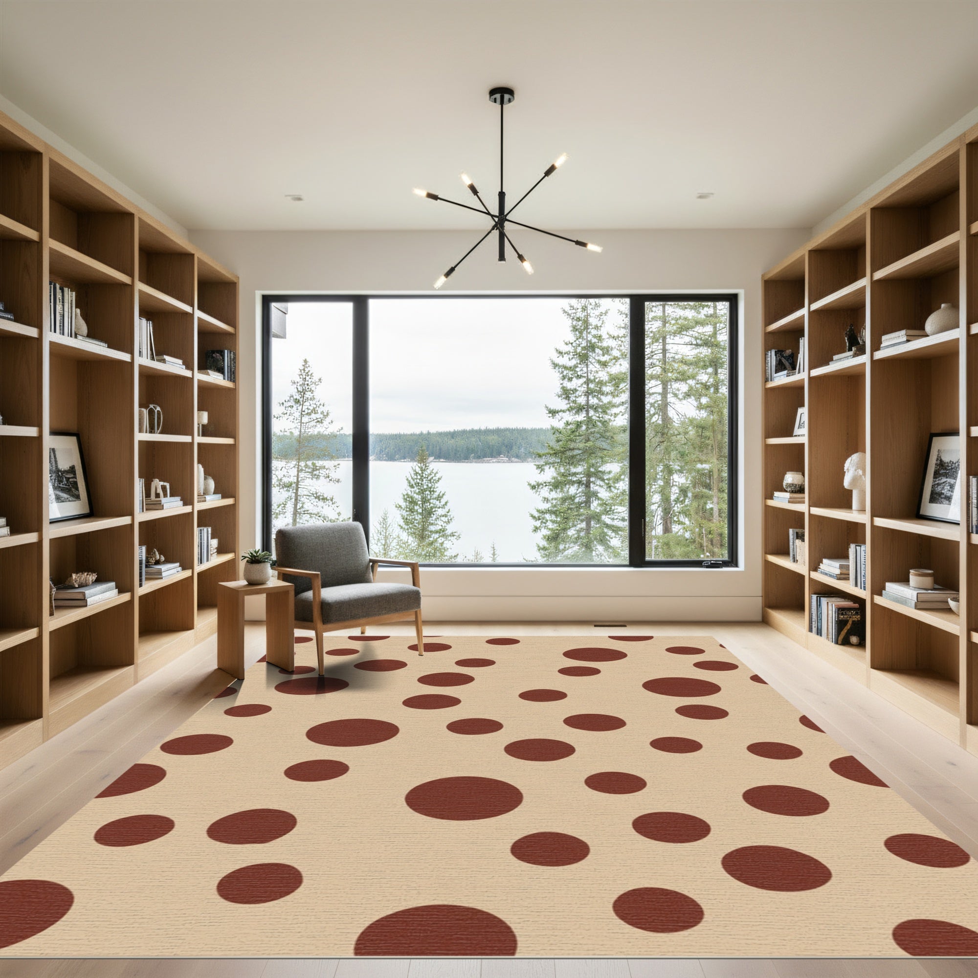 Brown Polka Dot Scatter Rug