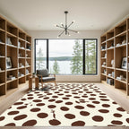 Cream Brown Polka Dot Scatter Rug