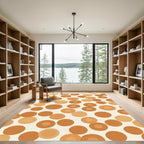 Warm Terracotta Circles Scatter Rug