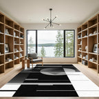 Monochromatic Geometric Abstract Orb Rug