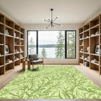 Verdant Emerald Vine Tendril Rug