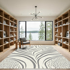 Neutral Gray Boho Inspired Faux Zebra Rug