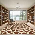 Brown Tan Organic Spotted Rug